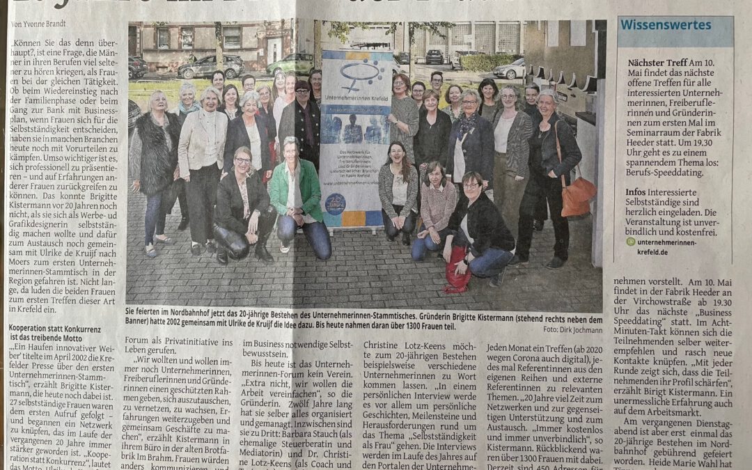 + 20 Jahre im Dienst der Frauen +